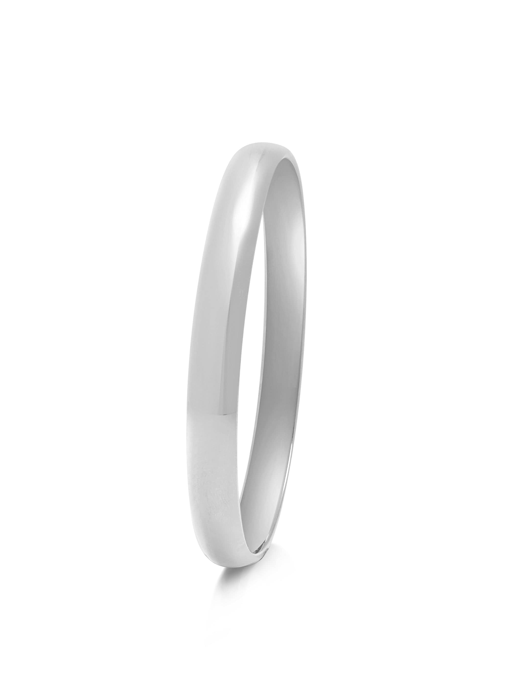 Classic 8mm Round Bangle in Silver 0