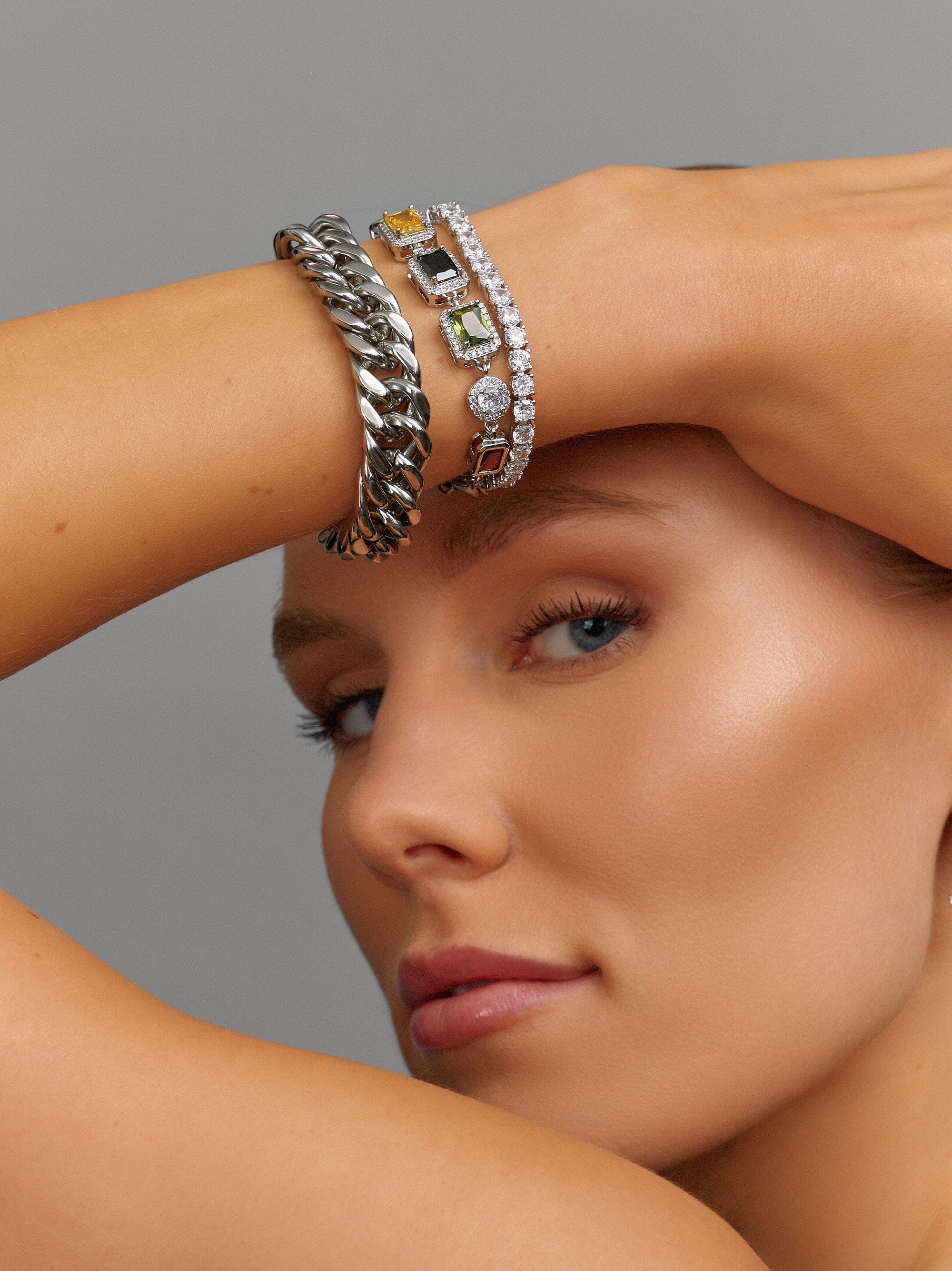 Silver Chunky Cuban Chain Bracelet 2