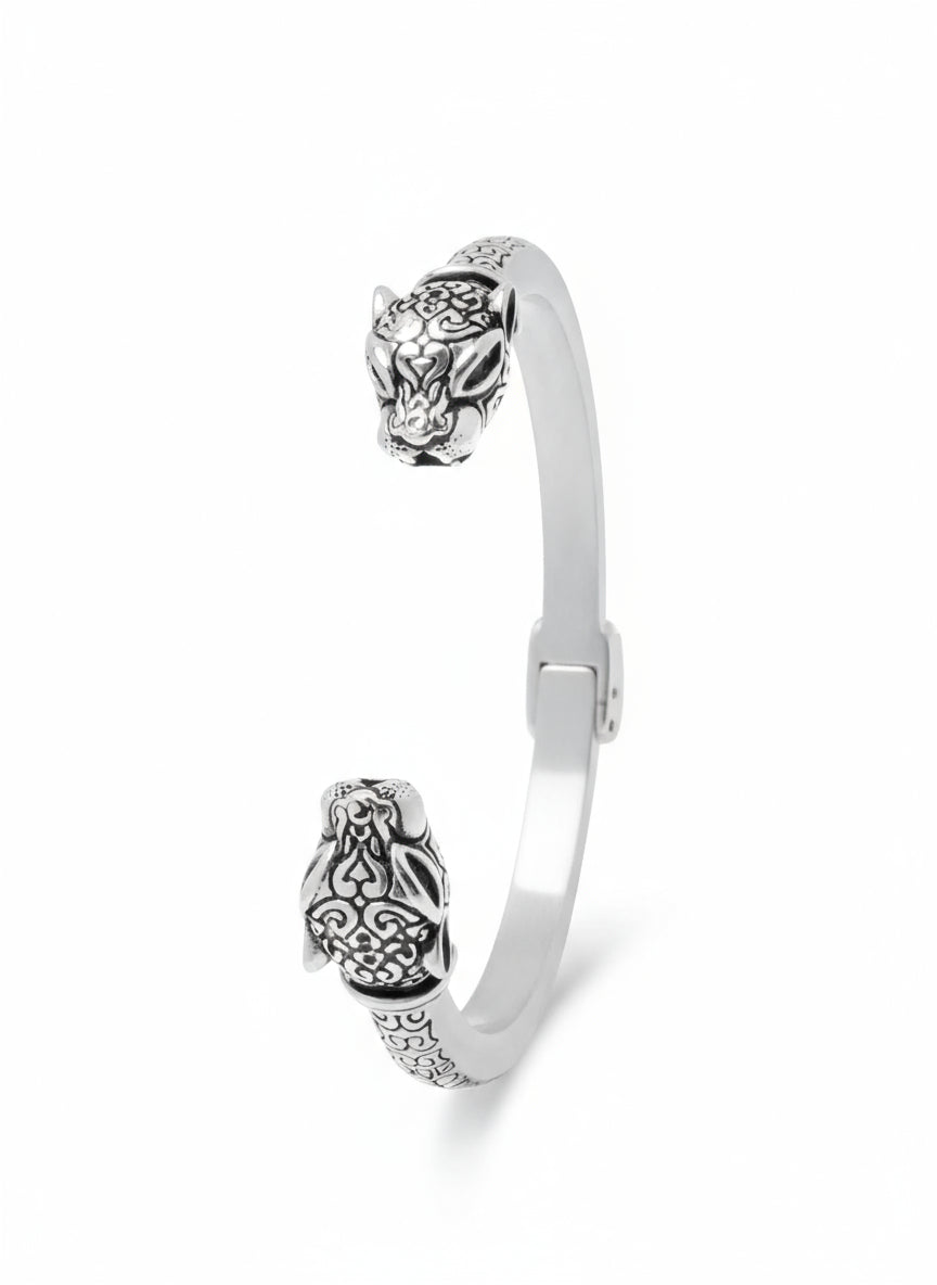 Women's Panther Bangle in Silver 0