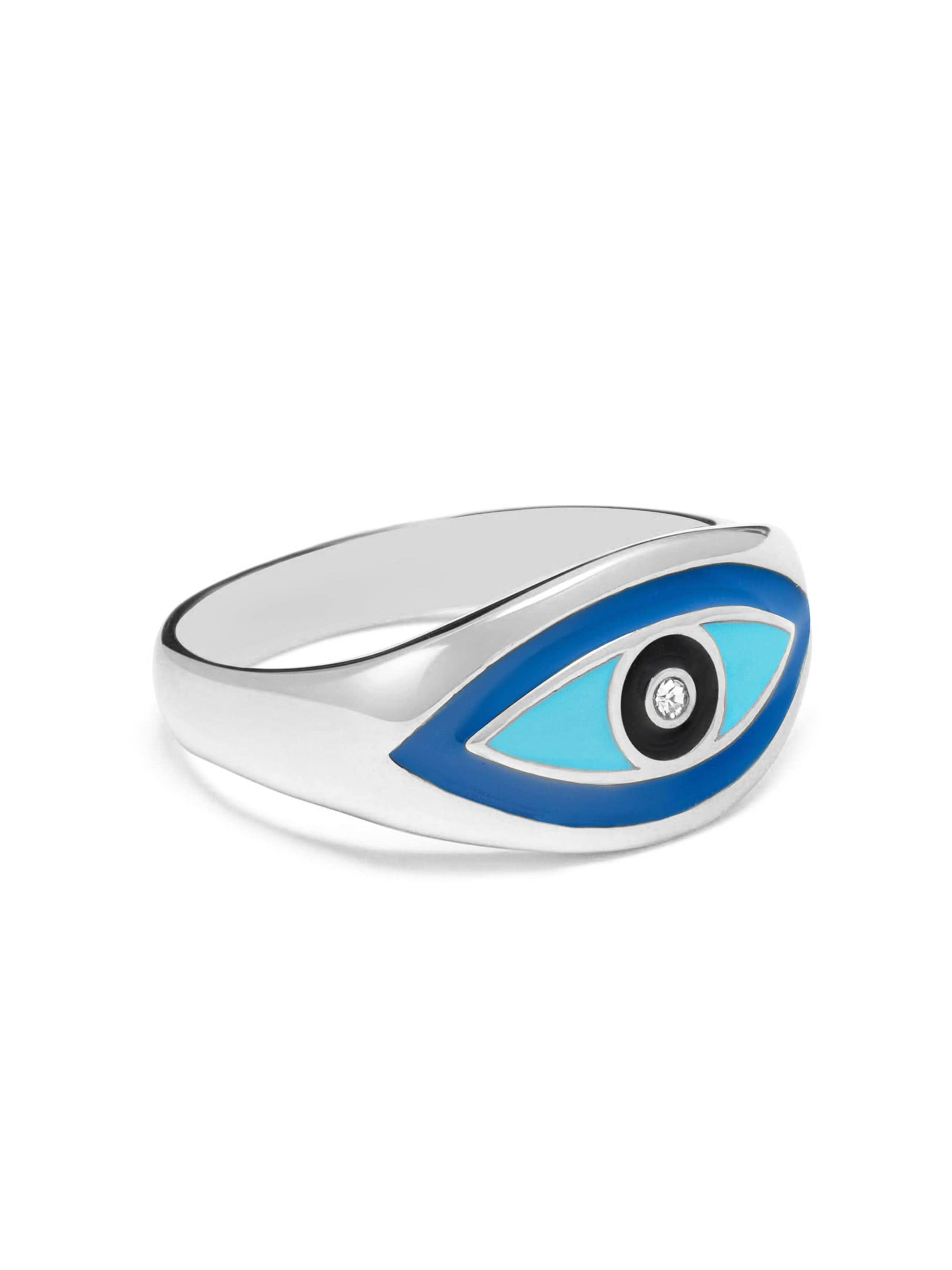 Women's Silver Evil Eye Ring 1