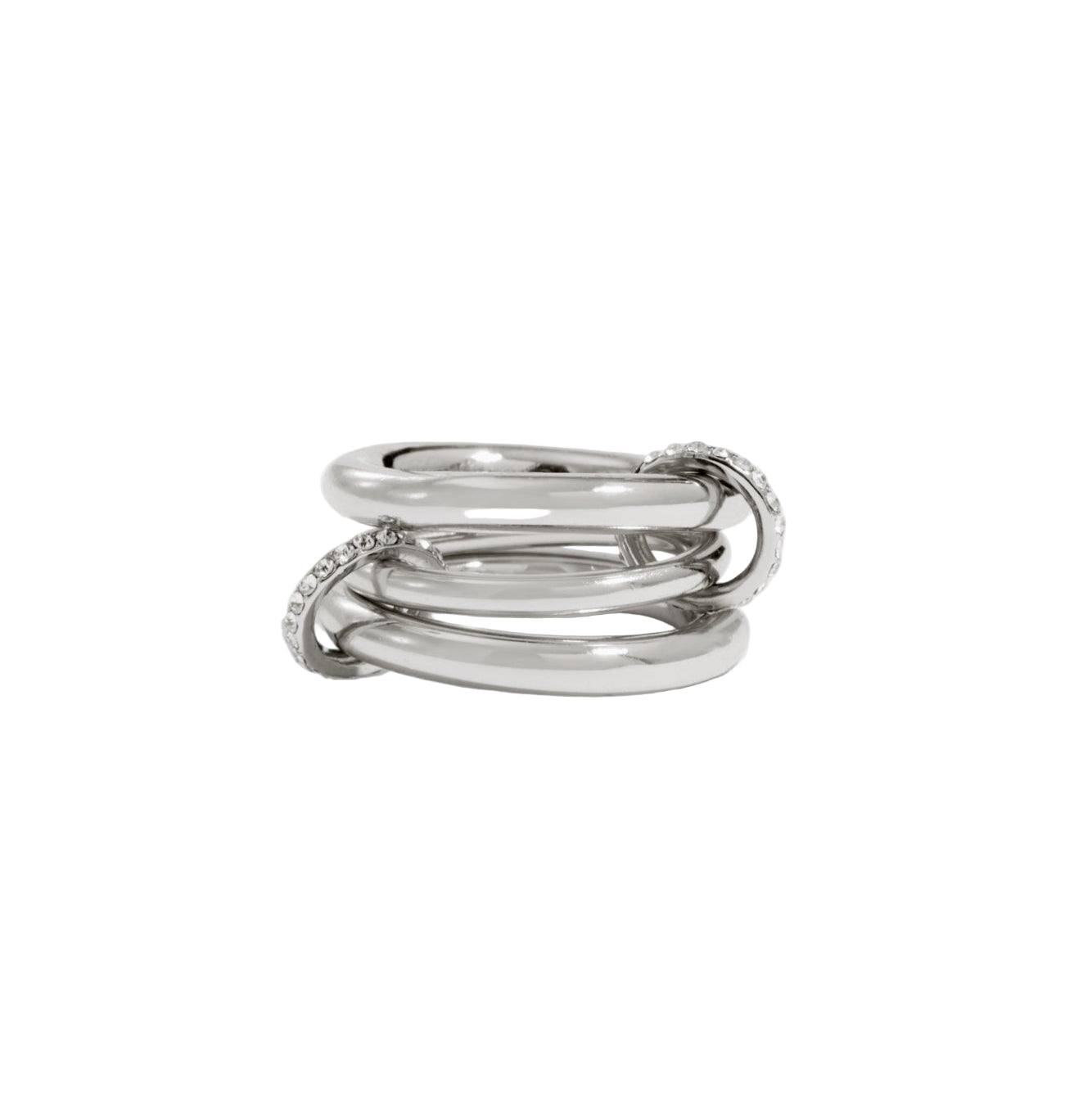 Quintuplet Interlocking Pavé Links Ring 0
